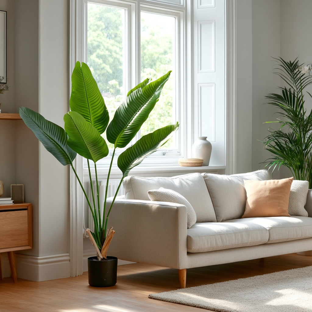 Kunstig Strelitzia Deluxe 120 cm