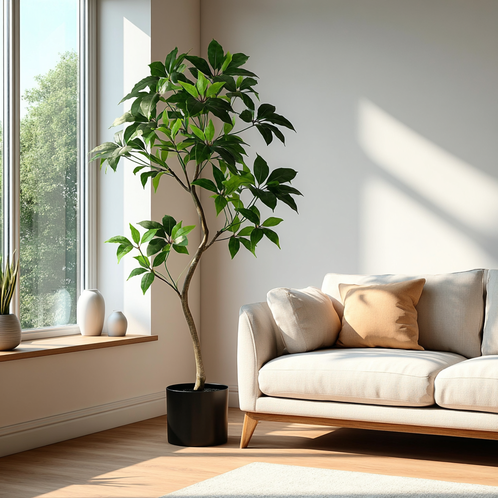 Kunstig Paraply-leaf Tre 150 cm